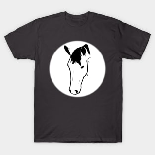 Black horse face on white background T-Shirt